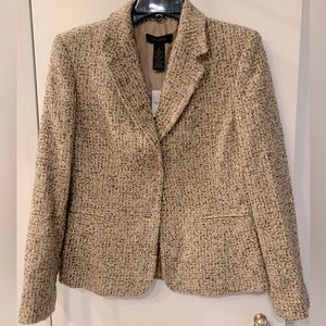NWT The Limited Wool Blend Gold Metallic Tweed Blazer Jacket S